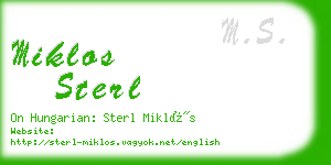 miklos sterl business card